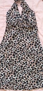 Animal print halter top mini dress by H&M